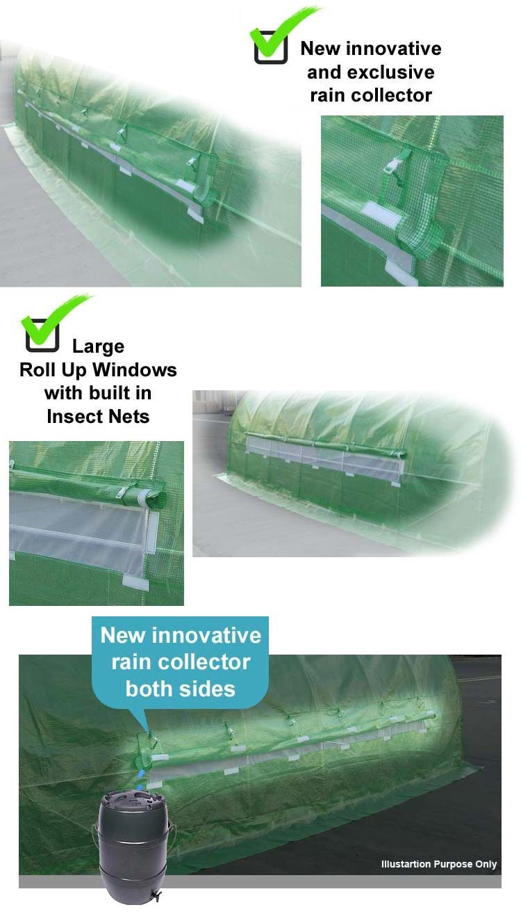 pollytunnel greenhouses with Full Metal Hinged doors