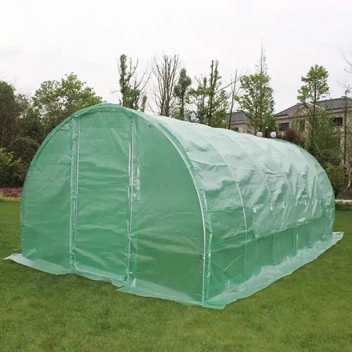 top quality Rain collectors window polytunnel greenhouse with metal door commercial hydroponics greenhouse garden